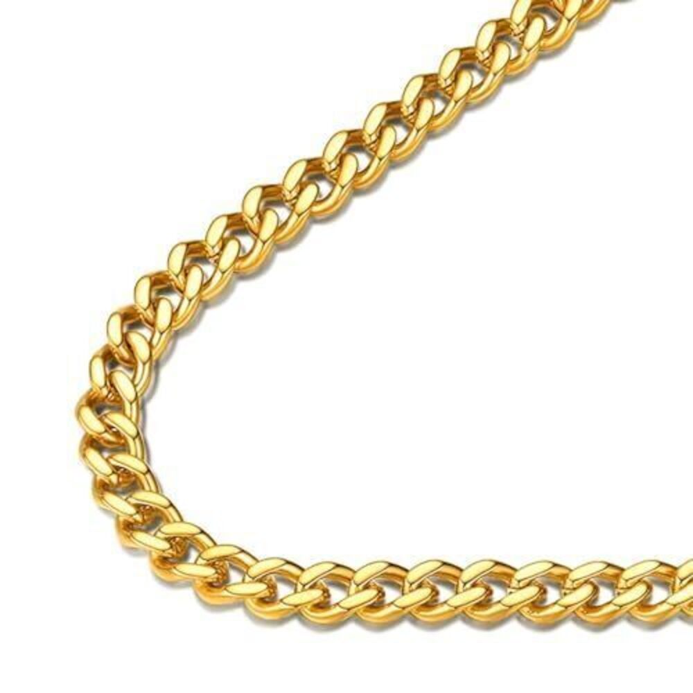 5203 5mm 24'' Chains Curb Link Necklace 18K Gold Plated Hip Hop Rapper